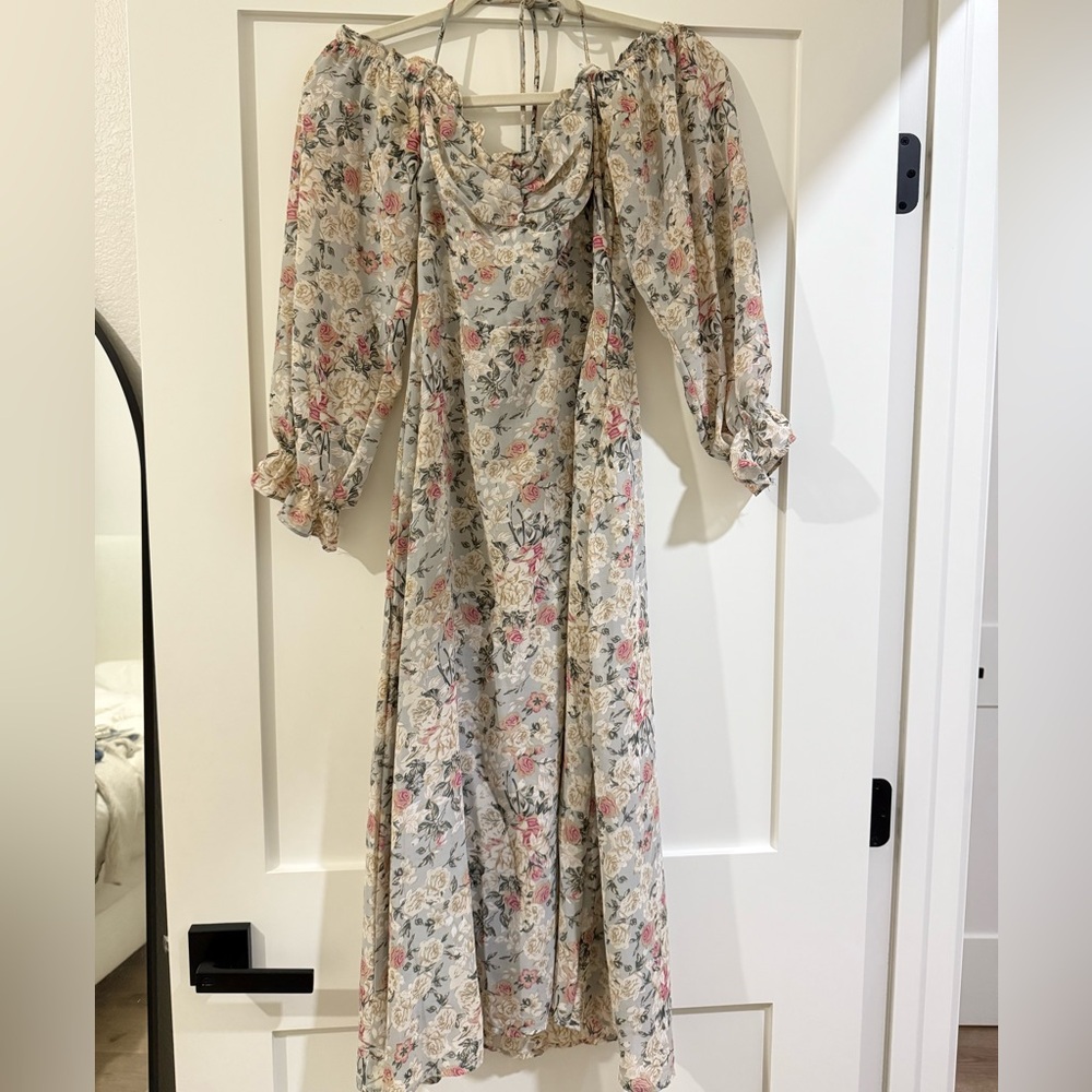 ASTR The Label Floral Off-Shoulder Dress